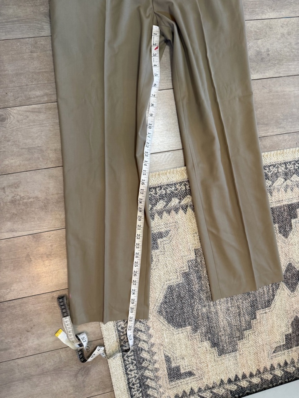 Perry Ellis Pleated Straight Dress Pants 34/32 Men's Rustic Beige Dry Cleaned - Picture 13 of 15